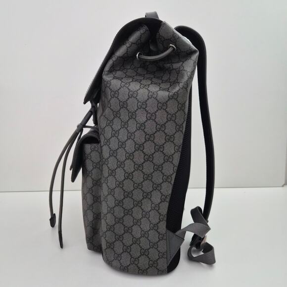 Gucci Ophidia Large Double Buckle Gray GG Canvas Backpack New main image 5